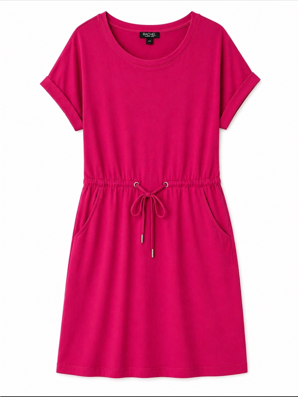 RACHEL Rachel Roy Fuchsia Drawstring Midi Dress